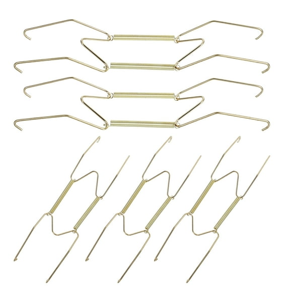 BEADCEST 5Pcs Golden W Shaped Steel Plate Hooks Wall Hanger Rack Durable Spring Wire Shelving