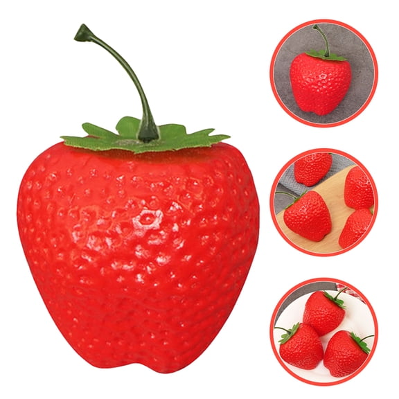 Artificial Strawberries for Decoration Realistic Plastic Red Strawberries for Fruit Plate Decor 5