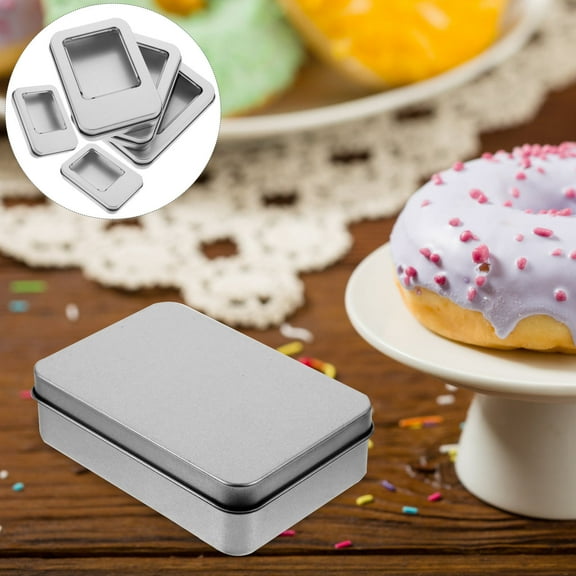HOMEMAXS  5 Pcs Tinplate Box Favor Boxes Small Food Containers Gift for Silver
