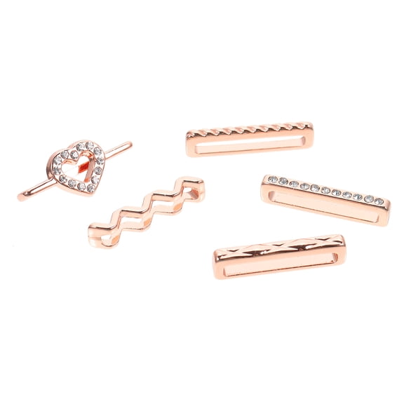 VERDANVERSE 5-Pack Rose Alloy Watchband Decorations for Sport Silicone Watch Straps