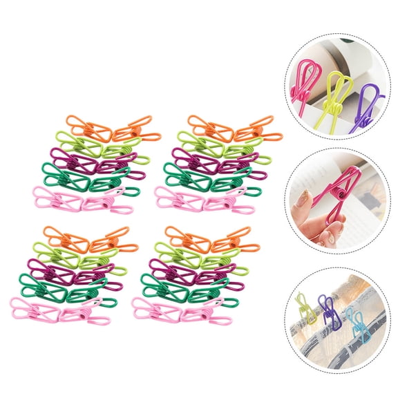 VERDANVERSE Small Clamps Drying Clip Assorted Color 50Pcs for Indoor Drying