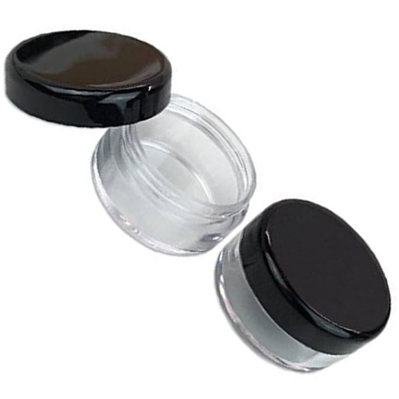 HOMEMAXS 50 Pcs Cosmetic Packaging Box Round Makeup Containers with Lids Travel Black