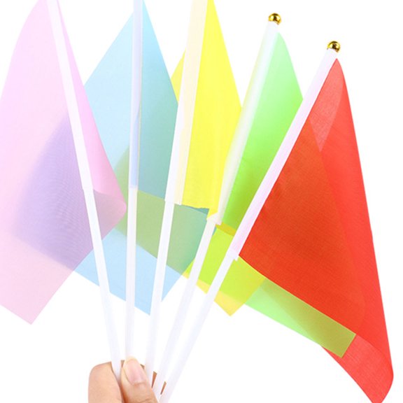 VERDANVERSE 50pcs Handheld Flags Polyester Waving Flags for Competitions