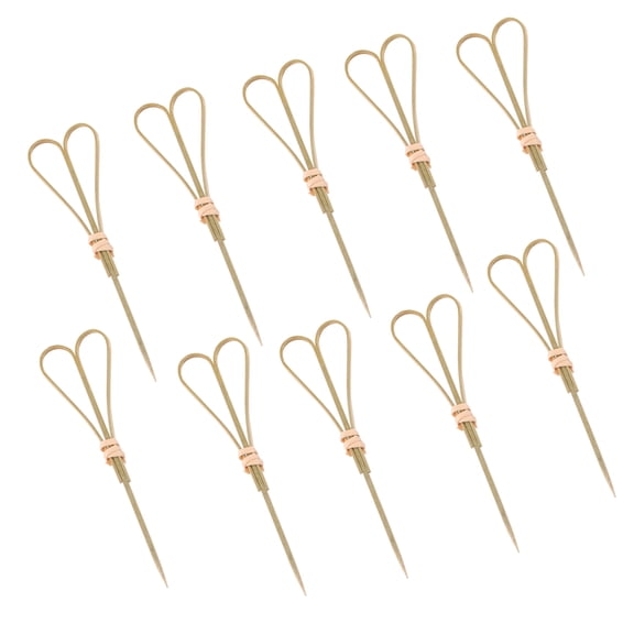 HOMEMAXS 50 Pcs Khaki Bamboo Fruit Picks Cocktail Picks for Bar and Appetizers Creative Handmade Design