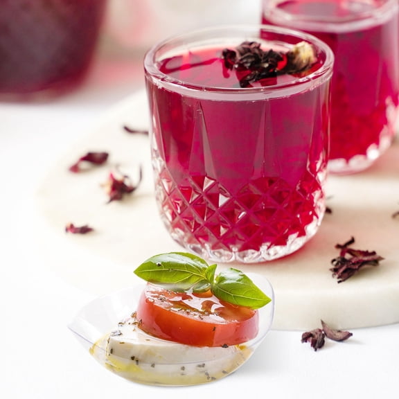 50 Pcs Leaf Crystal Dish Serving Appetizers Decorative Snack Plate