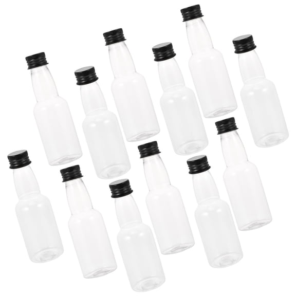 HOMEMAXS 50 Pcs Transparent Reusable Plastic Small Bottles for Liquids Ideal for Home Use and Beverages