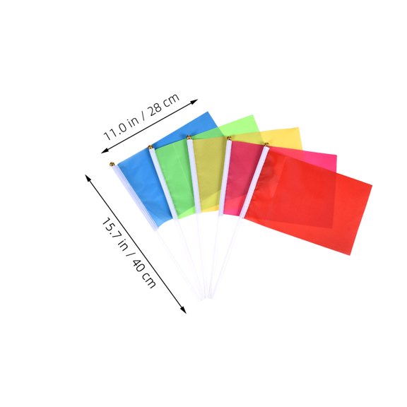 Colorful Handheld Flags for Home Use Vibrant Polyester Mini Flags on Sticks Assorted Colors 50 Pieces