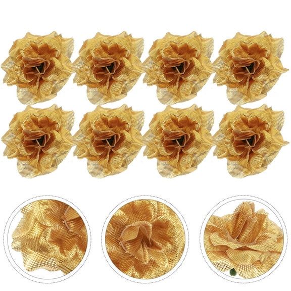 HOMEMAXS 50 Pcs Wedding Decorations Flowers Artificial Roses Child Golden