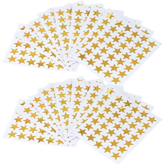 50 Sheets Star Pentagram Sticker School Stickers Student Child 12.5x9.5cm Golden