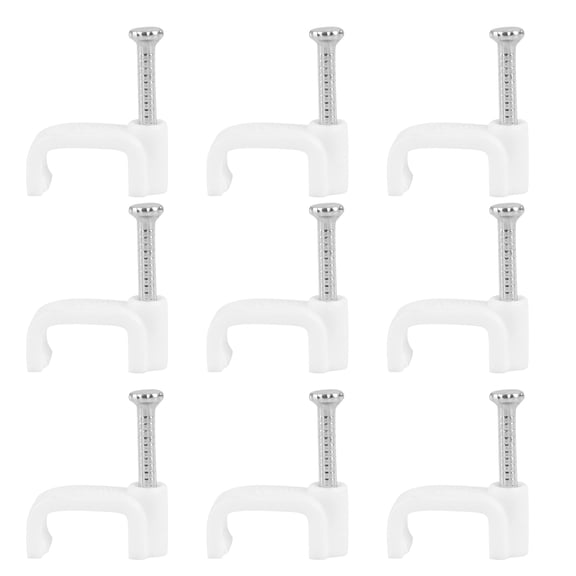 HAMPPLIES Cable Clip White Pe Steel 500Pcs 0.94X0.79In