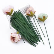 HOMEMAXS 50 Pieces Green Floral Picks with Wire for Craft Projects, Decorations, and Office Home Decor