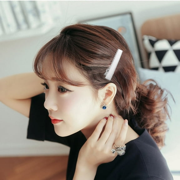 HOMEMAXS 50pcs 5.5CM Mini Single Prong Alligator Hair Clips with Teeth (Silver)