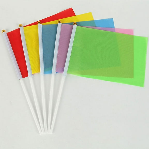 HOMEMAXS 50pcs Boating Flag for Tubing and Safety Hand Held Flags on Sticks Racing Conducting and Cheering Polyester Small Flags for Garden