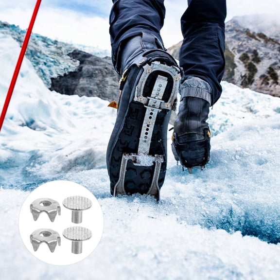 HOMEMAXS 50pcs Ice Cleats Spikes For Snow Ice Winter Non-Slip Shoe Gripper Spike Replacement Studs For Winter Hiking Outdoor Ice Cleats For Safety