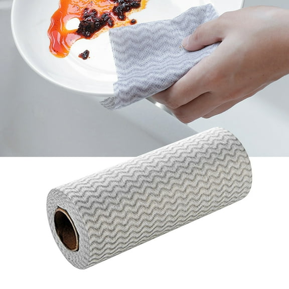 50pcs/Roll Mutipurpose Handy Wipes Cleaning Wipes Disposable Nonstick Wiping Rags Nonwovens House Cleaning Cloth Kitchen Dish Dishcloth (Random Color)