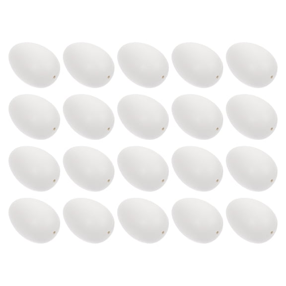 STRANDCHIC 50Pcs DIY Easter Egg White Plastic Pendant for Easter Party and Home Decorative Hanging Ornaments