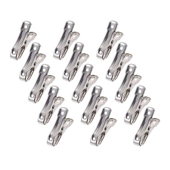 GARVALON Clips 55Pcs Stainless Steel Silver Windproof Clothes Drying Fixing