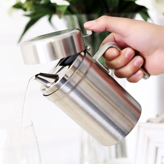 HOMEMAXS  550 Ml Kitchen Oil Bottle Stainless Steel Pot Dust-proof Leakproof