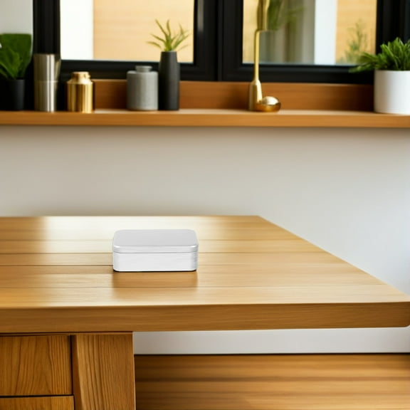 HOMEMAXS 5Pcs Tin with Lids Large Metal Tin Rectangular Tin Container Large Metal Tin Storage with Lid for Crafts Cookies Silver