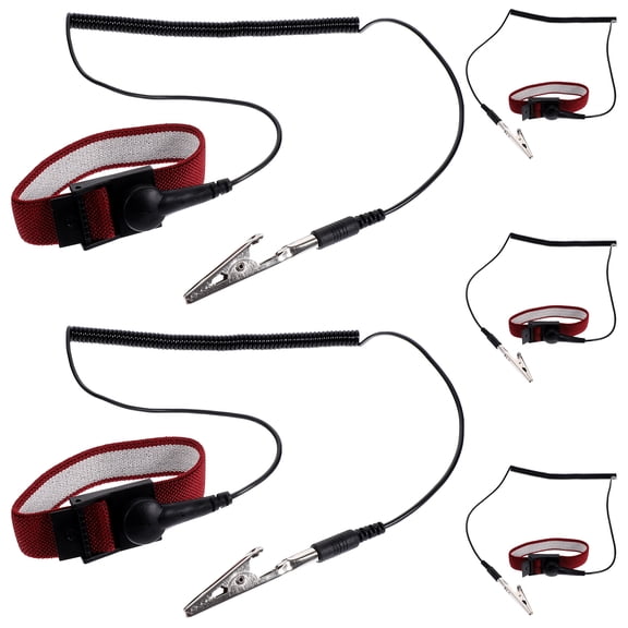 5pcs Anti-static Wristbands Reusable ESD Wrist Bands with Grounding Wire Adjustable Anti Static Wristbands