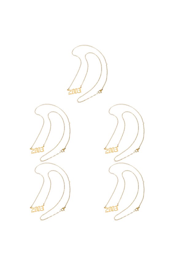 5pcs Fashion Simple Clavicle Digital Necklace Novel Necklace Neck Chain