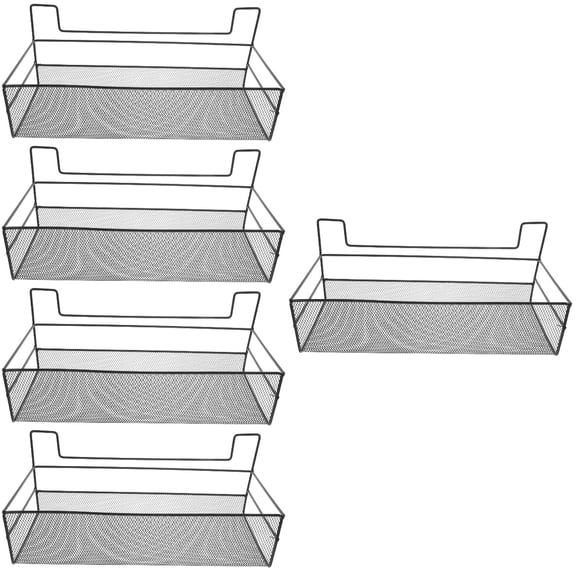 HOMEMAXS 5pcs Hanging Metal Wire Basket Hanging Storage Basket Wall-Mounted Metal Wire Basket