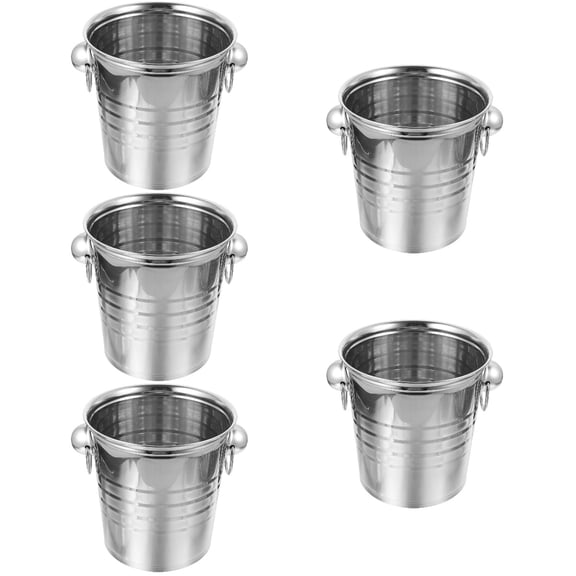 HOMEMAXS 5pcs Ice Cube Storage Bucket Multipurpose Ice Cube Bucket Bar Double Handles Beer Bucket 3L