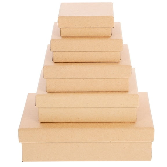 5pcs Kraft Paper Gift Boxes Wedding Favor Paper Candy Box DIY Painting Gift Containers