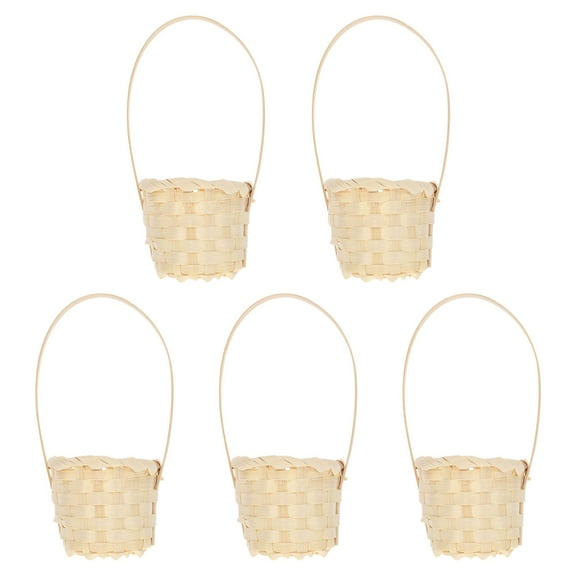 Minkissy Bamboo Storage Basket 5Pcs 9.04X3.14X2.36in