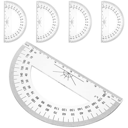 HOMEMAXS 5pcs Plastic Protractor 180 Degrees Math Protractor Geometry Protractor for Angle Measurement