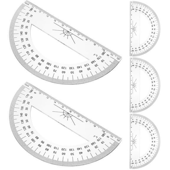 HOMEMAXS 5pcs  Protractor Math Protractor Angle Measurement Tool Students 180 Degree Measure Protractor