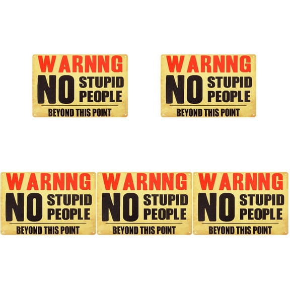 5pcs Retro Style Private Property Sign Iron Warning Caution Sign Yard Garden Sign Decor