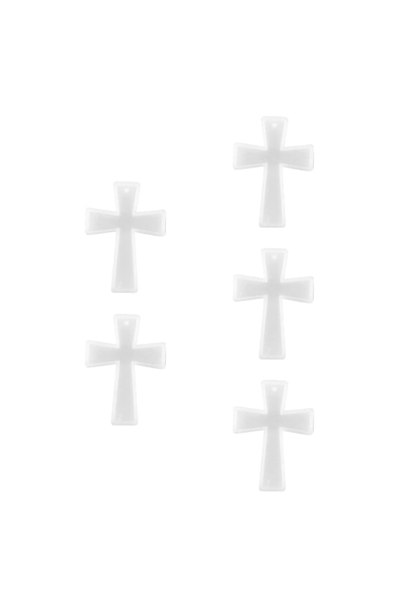 5pcs Silicone Cross Mold Epoxy Resin Mold Crucifix Casting Mold Cross Pendant Epoxy Resin Mold For Diy Keychains Jewelry Handicraft Projects