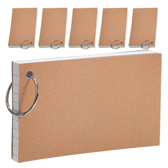 HOMEMAXS  6 Books Notebook Pad Index Card Notepad Small Headphones White