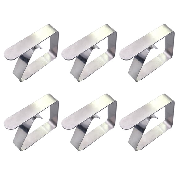 WEUVEB 6Pcs Windproof Table Skirting Clips Stainless Steel for Weddings and Buffets