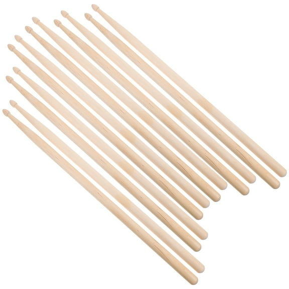 Maple Wood Drum Sticks for Drummer 6 Pairs Beige Beginner Practice Percussion Exercise Stick