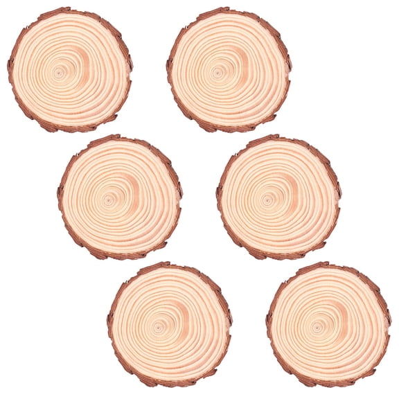 HOMEMAXS  6 Pcs Absorbent Farmhouse Cotton Table Coasters for Drinks Log