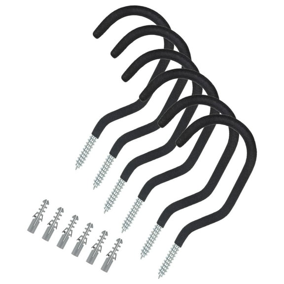 HOMEMAXS 6 Pcs Bike Hoist for Garage Ceiling Foldable Bicycle Hook Cover