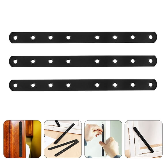 6 Pcs Brackets for Shelves Laminate Corner .60X2.00X1.00CM Black