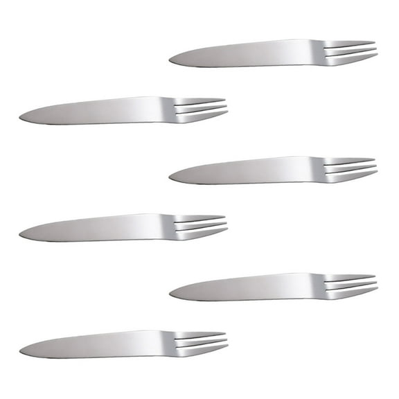 6 Pcs Cake Forks Stainless Steel Tableware Gold Fruit Picks Mini