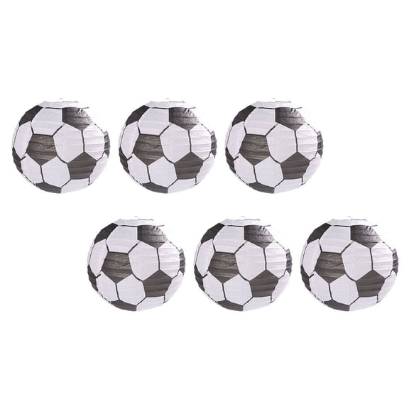 HOMEMAXS 6 Pcs DIY Paper Lantern Party Props Sports Lanterns Decorations Football White
