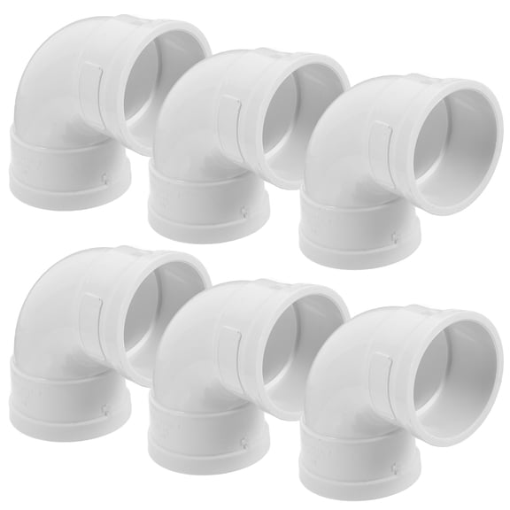 6 Pcs Drainage Pipe Elbow Inflatable Boucle Water Hose Deflection Protective Cover White