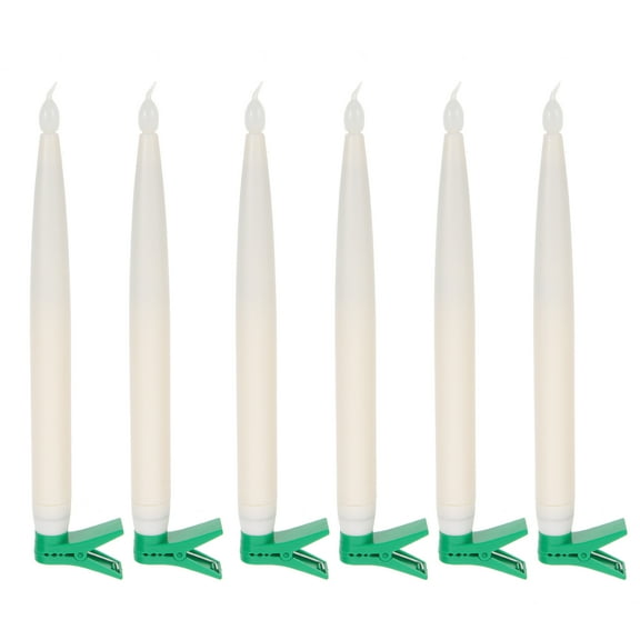 HOMEMAXS  6 Pcs Electronic Candle Light Operated Electric Candles Lights White