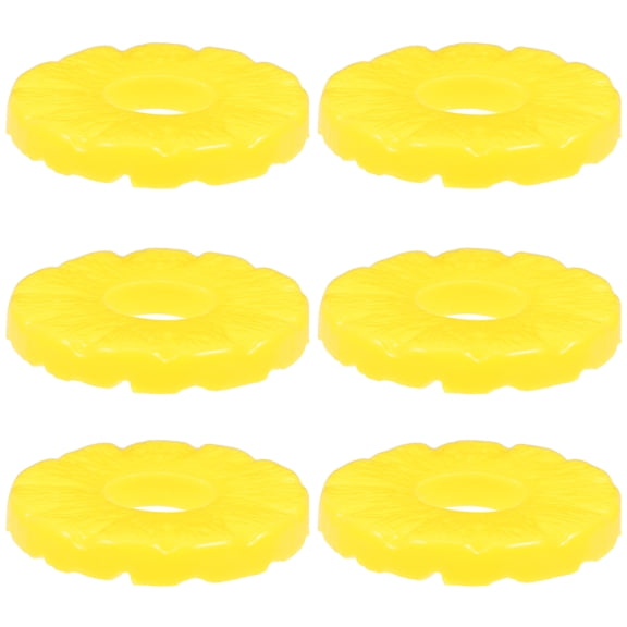 6 Pcs Fake Pinapple Rings Simulation Pineapple Ananas Artificial Fruit Slices