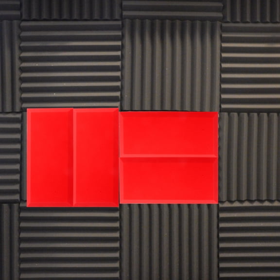 OULII 6Pcs Acoustic Panels Sound Dampening Boards in Red Lightweight and Easy to Install
