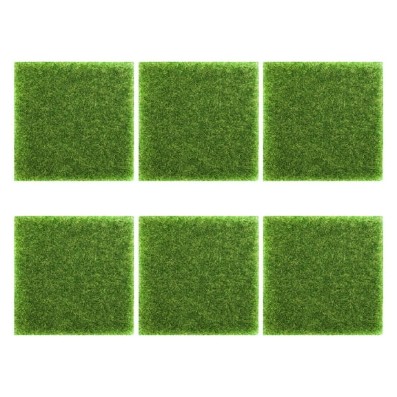 GARVALON Artificial Lawn Simulation Grass Green 6Pcs 5.9x5.9in