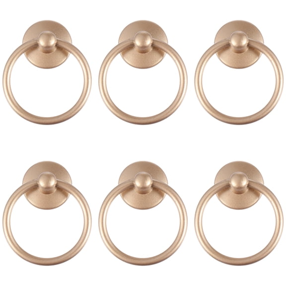 HOMEMAXS 6 Pcs Gold Drawer Drop Ring Knobs Handle Wardrobe Home Furniture