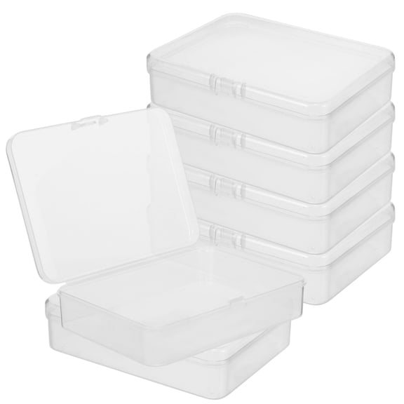 VERDANVERSE multi-purpose clear storage box Transparent Plastic 6Pcs