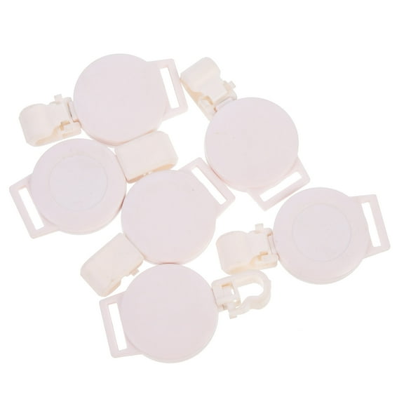 HOMEMAXS  6 Pcs Portable Card Reel Retractable Badge Keychain Name Holder Case White