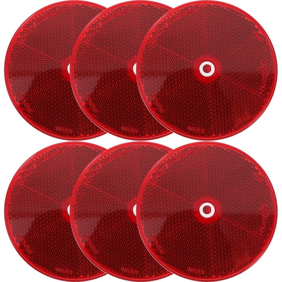 SILENRADAWN Reflectors for Trailers and Vehicles Visibility Improvement Red Plastic 6Pcs